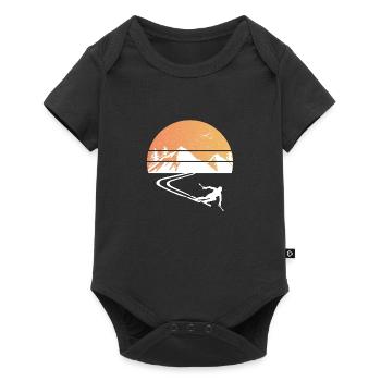 Skieur ski rétro montagnes cadeau Ski Carving - Body à manches courtes Premium Bébé - noir - Devant