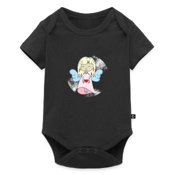 Ange avec cœur - Body à manches courtes Premium Bébé - noir - Devant