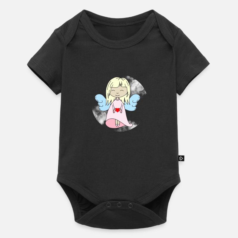 Ange avec cœur - Body à manches courtes Premium Bébé - noir