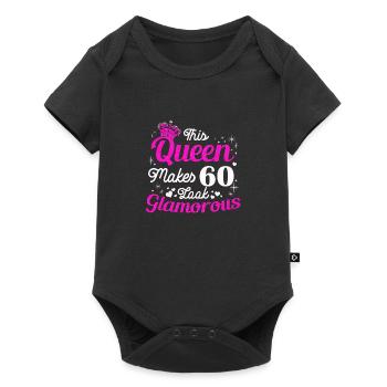 Anniversaire Reine fête ses 60 ans 60 ans Femmes - Body à manches courtes Premium Bébé - noir - Devant