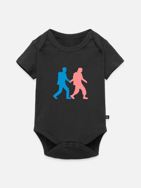 Paar geht wandern - Baby Premium Kurzarmbody - Schwarz