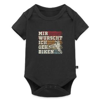 MTB Fahrrad - MIR WURSCHT ICH GEH BIKEN Geschenk - Baby Premium Kurzarmbody - Schwarz - Vorne