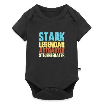 Steuerberater Spruch STARK LEGENDÄR ATTRAKTIV STEU - Baby Premium Kurzarmbody - Schwarz - Vorne