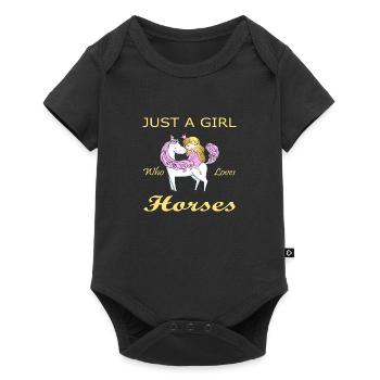 Just a Girl who loves Horses - Baby Premium short-sleeve bodysuit - black - Front