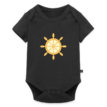 Ship wheel Ship steering wheel with cardinal directions - Baby Premium short-sleeve bodysuit - black - Front