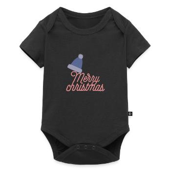 Merry christmas - Baby Premium Kurzarmbody - Schwarz - Vorne