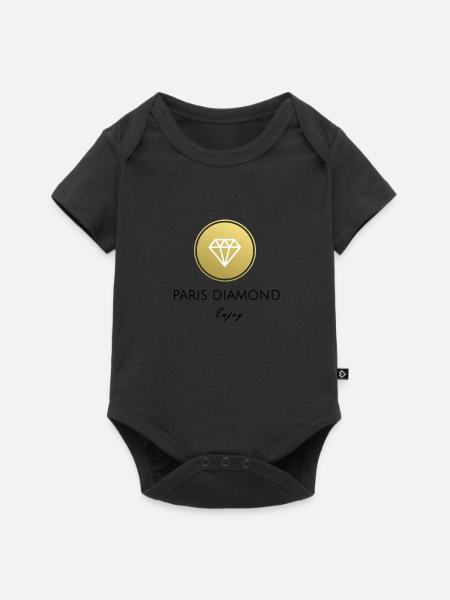 Eleganza - Body Premium a maniche corte per neonati  - nero