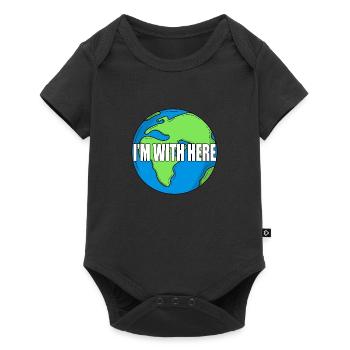I am here - our earth - the world - Baby Premium short-sleeve bodysuit - black - Front
