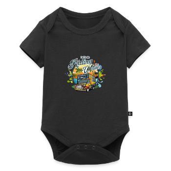 Allons surfer sur les vagues Hippie Camping Design - Body à manches courtes Premium Bébé - noir - Devant