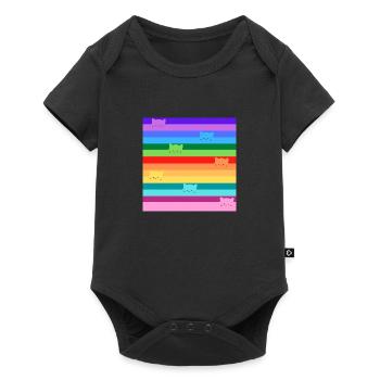 Rainbow cats - Baby Premium Kurzarmbody - Schwarz - Vorne