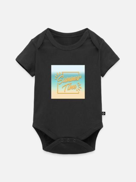 SUMMER TIME, die Zeit des Sommers - Baby Premium Kurzarmbody - Schwarz