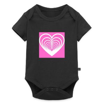 Coeurs Mêlés Rose - Body à manches courtes Premium Bébé - noir - Devant