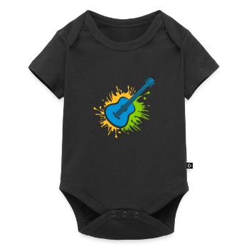 Éclaboussures colorées de gouttes de guitariste de couleur - Body à manches courtes Premium Bébé - noir - Devant