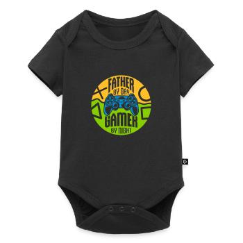 father by day Gamer - Baby Premium short-sleeve bodysuit - black - Front