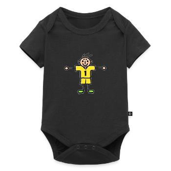 Gardien de but numéro un - Stick Figure Yellow Jersey - Body à manches courtes Premium Bébé - noir - Devant