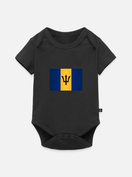 Flagge von Barbados - Baby Premium Kurzarmbody - Schwarz