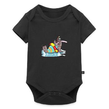 This sea lion is ready for a nice swim - Baby Premium short-sleeve bodysuit - black - Front