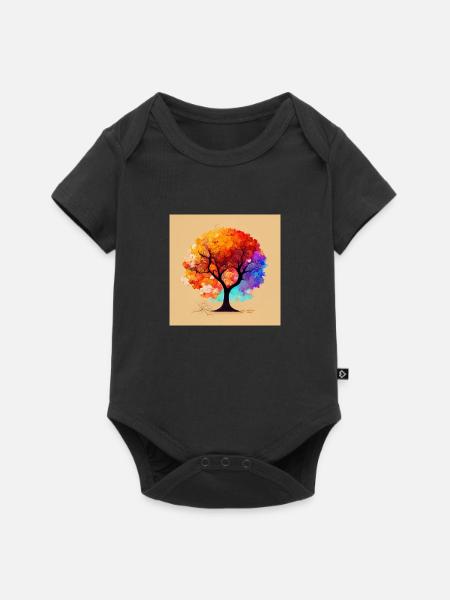 der Herbstbaum - Baby Premium Kurzarmbody - Schwarz