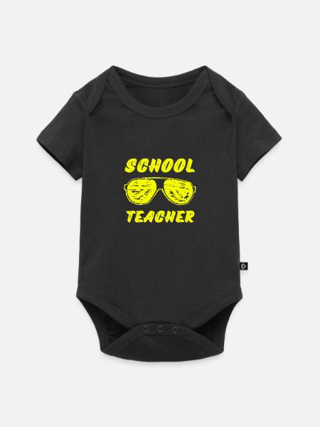 Schullehrer gelbe Sonnenbrille - Baby Premium Kurzarmbody - Schwarz