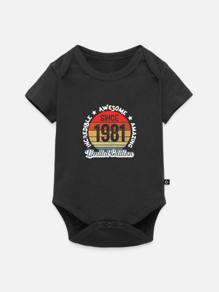 erstaunlich seit 1981 -Jubiläum - Baby Premium Kurzarmbody - Schwarz