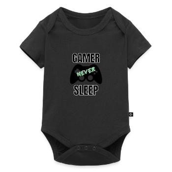Gamer never sleep - Body à manches courtes Premium Bébé - noir - Devant