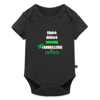 libéré délivré retraité - Body à manches courtes Premium Bébé - noir - Devant