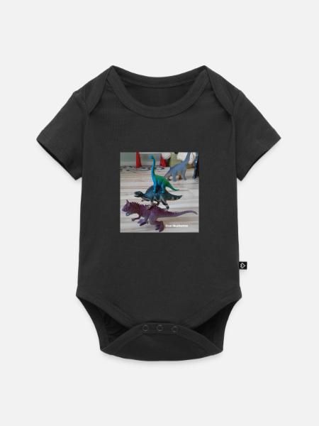 Dino musikanten - Baby Premium Kurzarmbody - Schwarz