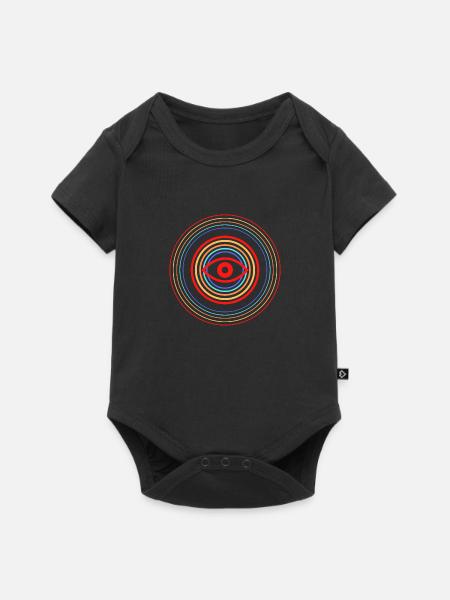 Rote Augen im Kreis - Baby Premium Kurzarmbody - Schwarz
