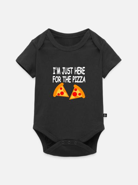 Pizza - Baby Premium Kurzarmbody - Schwarz