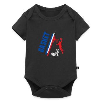 Basketball Bleu Blanc Rouge France - Body à manches courtes Premium Bébé - noir - Devant