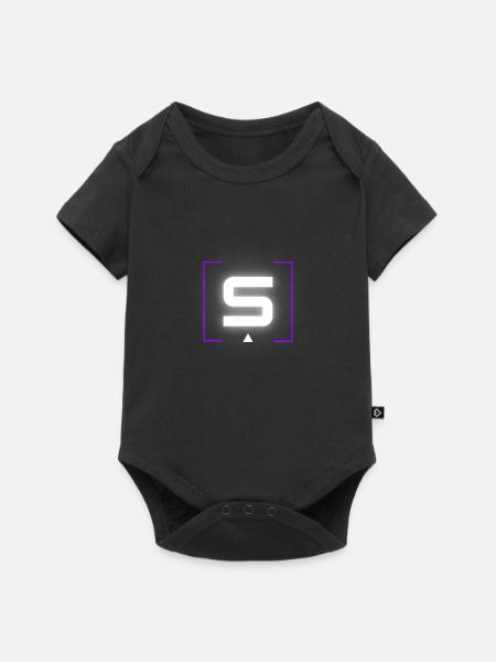 Buchstabe "S" - Baby Premium Kurzarmbody - Schwarz