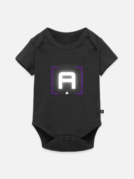 Buchstabe "A" - Baby Premium Kurzarmbody - Schwarz