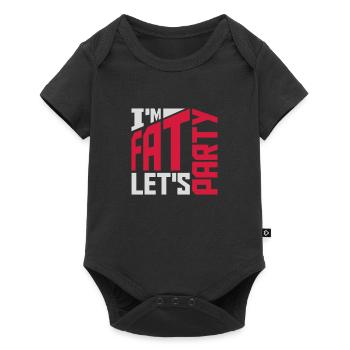im fat lets party - Baby Premium Kurzarmbody - Schwarz - Vorne