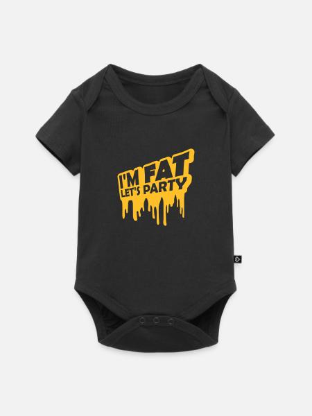im fat lets party - Baby Premium Kurzarmbody - Schwarz