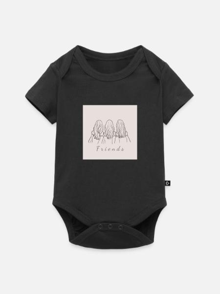 Friends - Baby Premium Kurzarmbody - Schwarz