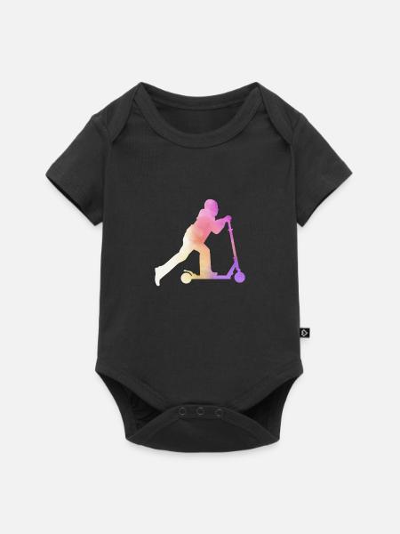 Freestyle Roller Aquarell Roller - Baby Premium Kurzarmbody - Schwarz
