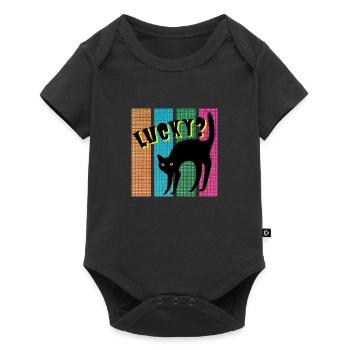 Chanceux? Chat - Body à manches courtes Premium Bébé - noir - Devant