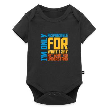 what I say quote - Baby Premium short-sleeve bodysuit - black - Front