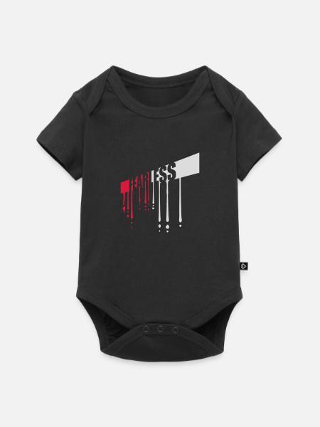 fearless Text Zitat Design - Baby Premium Kurzarmbody - Schwarz