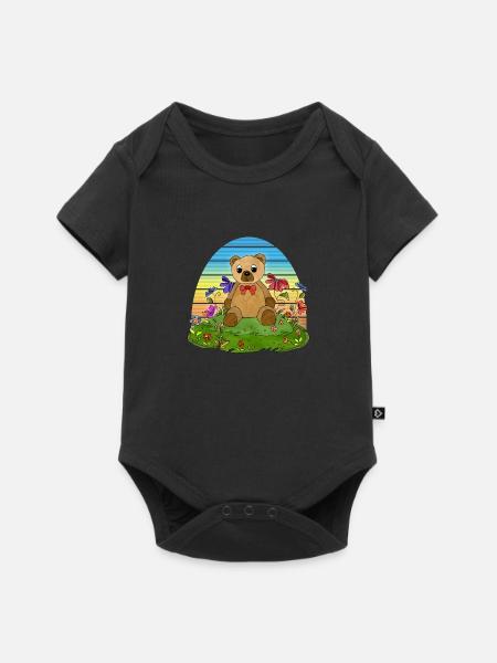 Teddybär - Baby Premium Kurzarmbody - Schwarz