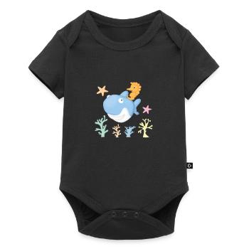 Hyppopcampal shark - Baby Premium short-sleeve bodysuit - black - Front