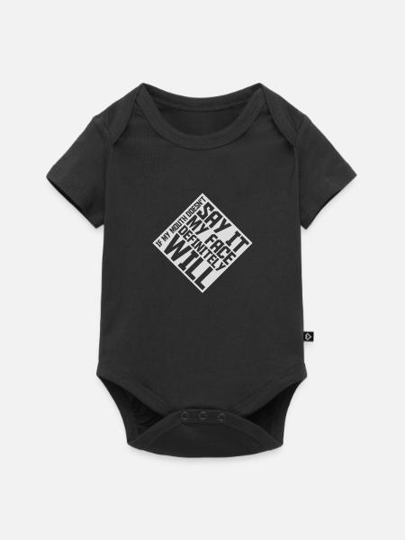 my face definitely will - Baby Premium Kurzarmbody - Schwarz