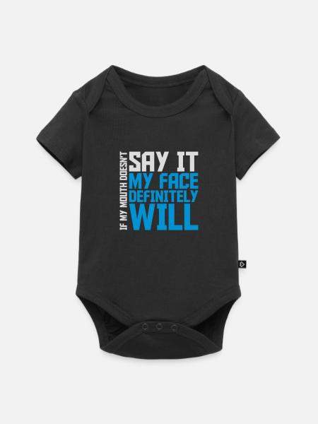 my face definitely will - Baby Premium Kurzarmbody - Schwarz