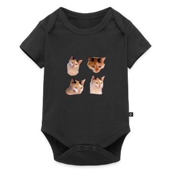 Kitties cat Cool and Cute Sticker Pack - Baby Premium short-sleeve bodysuit - black - Front