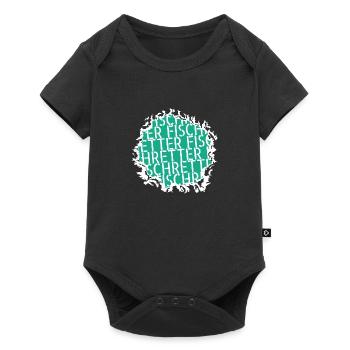 angelverein kuh tierrecht fischer angelsport - Baby Premium Kurzarmbody - Schwarz - Vorne