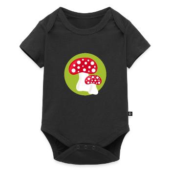 Toadstool, mushroom in the woods gift - Baby Premium short-sleeve bodysuit - black - Front