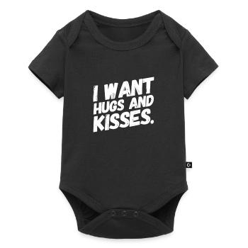 JE VEUX DES CÂLINS ET DES BAISERS. Design mignon et cool. Nouveau - Body à manches courtes Premium Bébé - noir - Devant