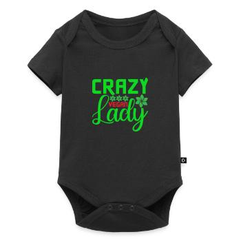 Crazy Vegan Lady - Body à manches courtes Premium Bébé - noir - Devant