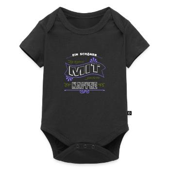 kaffeebecher arbeiten frühstück kaffeetrinker - Baby Premium Kurzarmbody - Schwarz - Vorne
