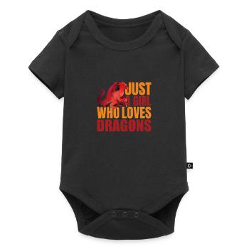 JUSTE UNE FILLE QUI AIME LES DRAGONS - Body à manches courtes Premium Bébé - noir - Devant